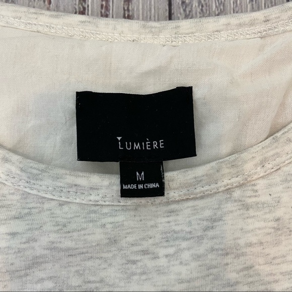 Lumiere Split Back Long Sleeve Crew Neck Top.  Size Medium. EUC - Picture 5 of 8